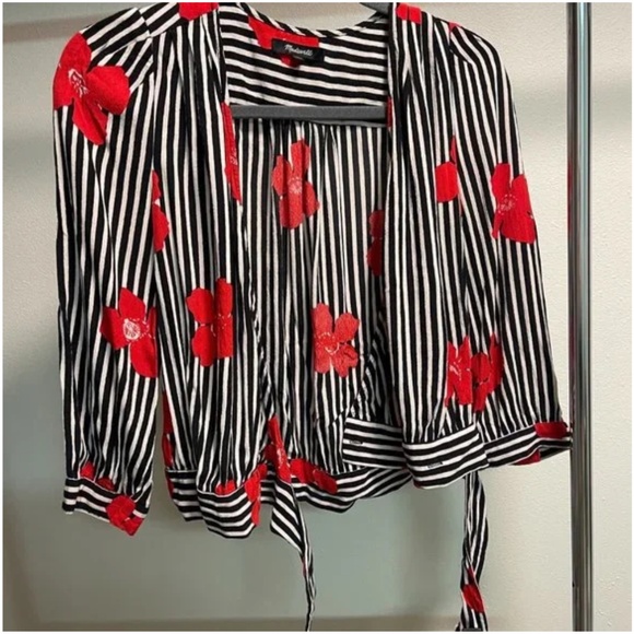 Madewell Wrap Top in Candied Orchids - Picture 2 of 5